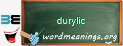 WordMeaning blackboard for durylic
